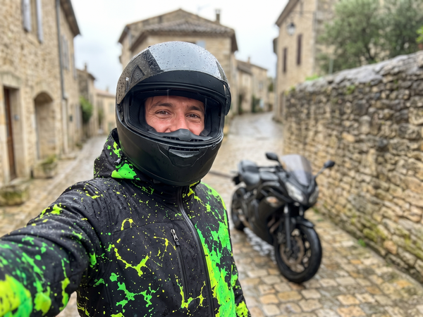 SPLASHRIDE Biker im Regen