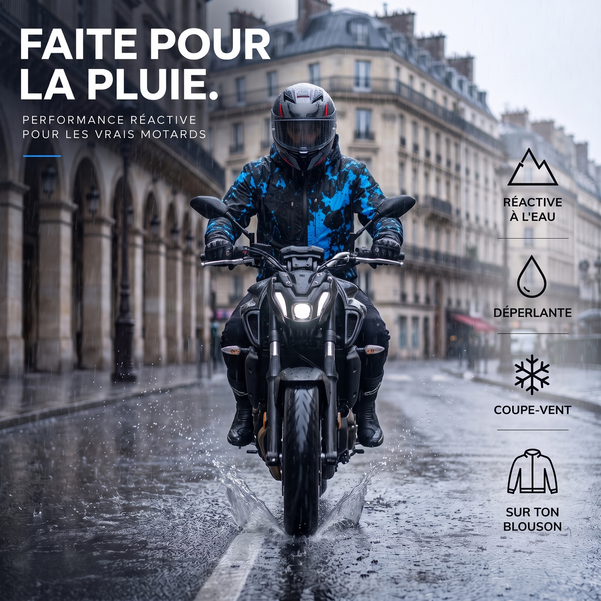Veste moto réactive à la pluie SPLASHRIDE